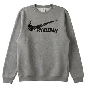 Nike Pickle Ball Club Fleece Sweatshirt Mens Top Logo Gray Black M